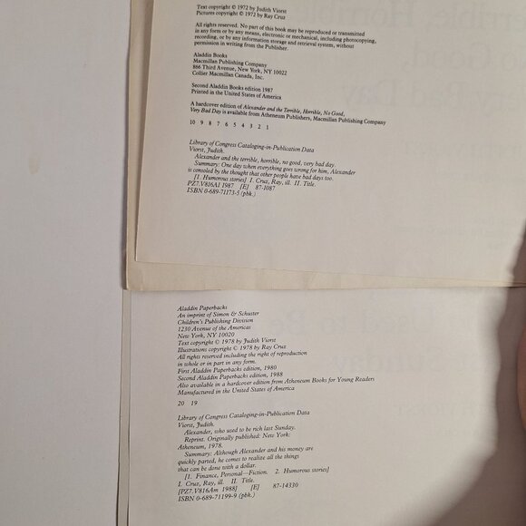 Alexander Terrible Horrible No Good Very Bad Day & Who Used Be Rich Vintage Lot - Picture 6 of 6